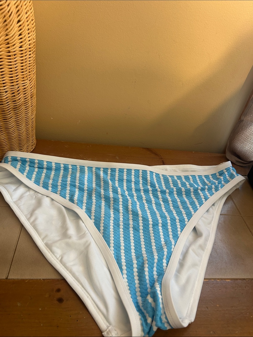 Blue & White Striped Bikini Bottom 2X